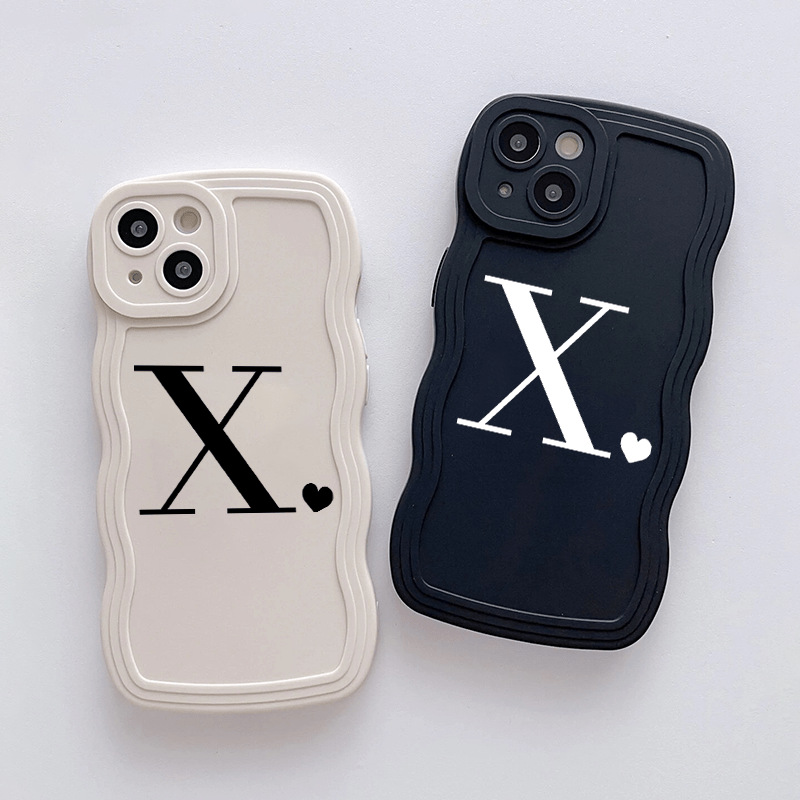 Heart & Letter X Graphic Luxury Phone Case For Iphone 11 14 13 12 Pro Max  Xr Xs 7 8 Plus Cls Car Shockproof Cases Fall Bumper Back Soft Matte Lens  Protection Cover Pattern Cases - Temu