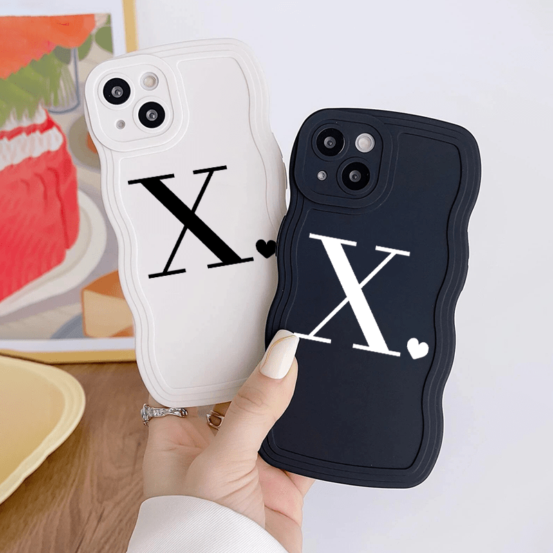 Heart & Letter X Graphic Luxury Phone Case For Iphone 11 14 13 12 Pro Max  Xr Xs 7 8 Plus Cls Car Shockproof Cases Fall Bumper Back Soft Matte Lens  Protection Cover Pattern Cases - Temu