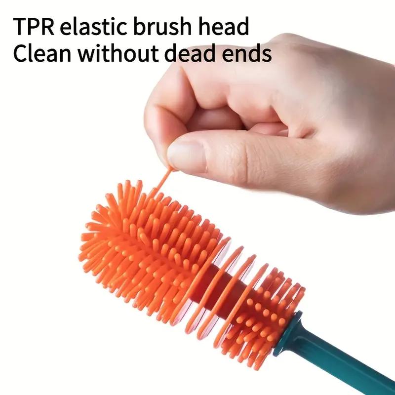 Plastic Long Silicone TPR Kitchen Cleaner Bottle Brush