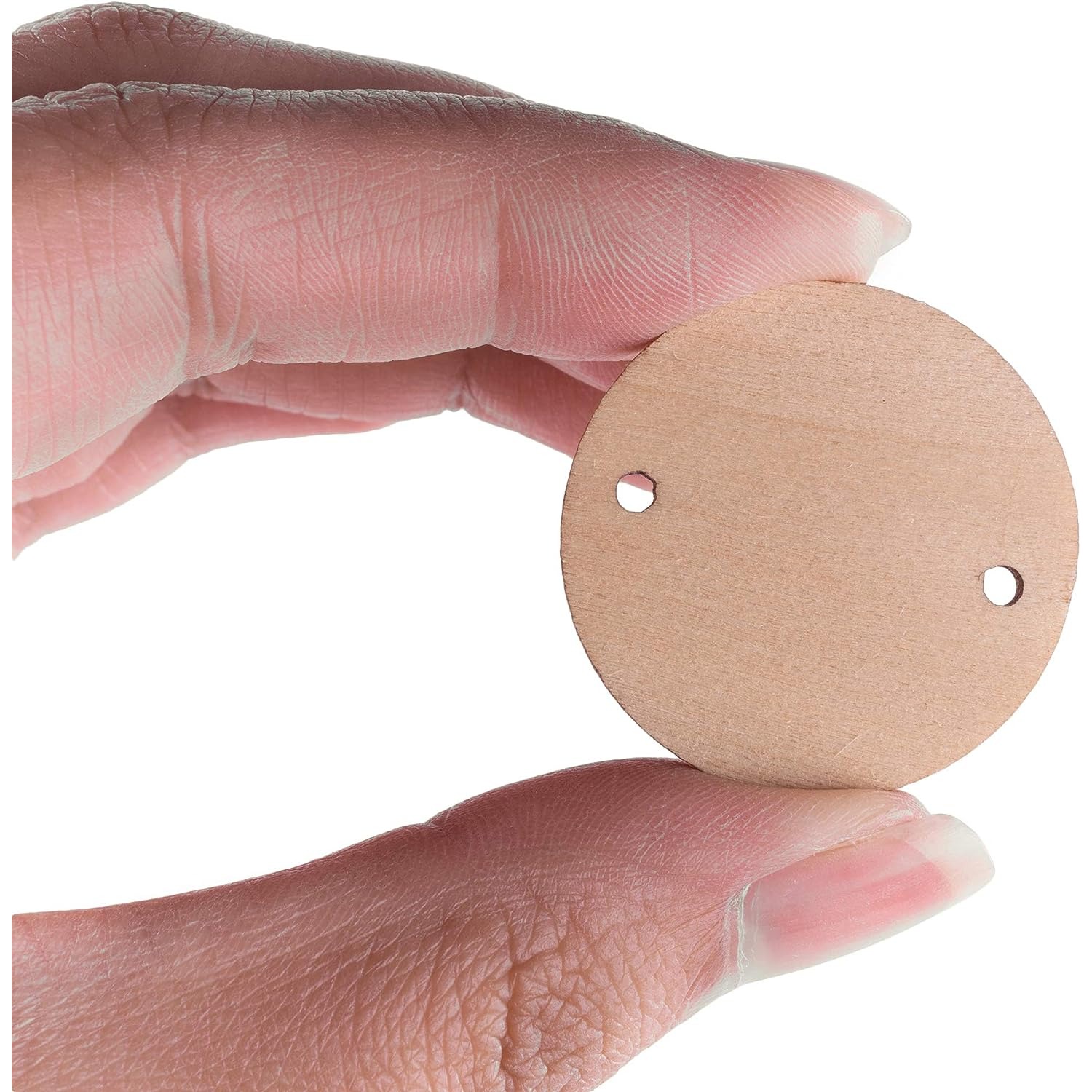 Wooden Rounds And Key Rings Wooden Discs With Holes And Ring - Temu