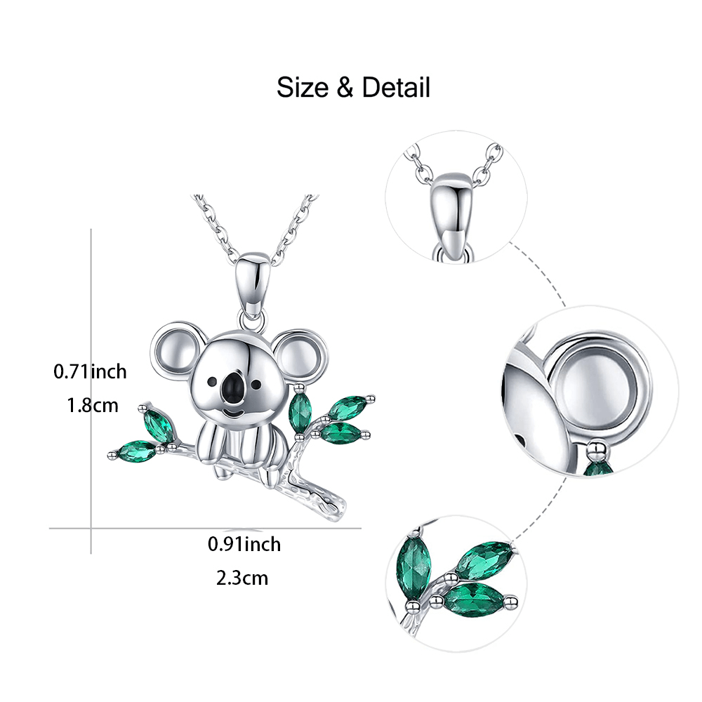 1pc Cute Cartoon Koala Hugging The Moon Creative Pendant Necklace, Boho  Style Perfect Holiday Gift For Teenagers