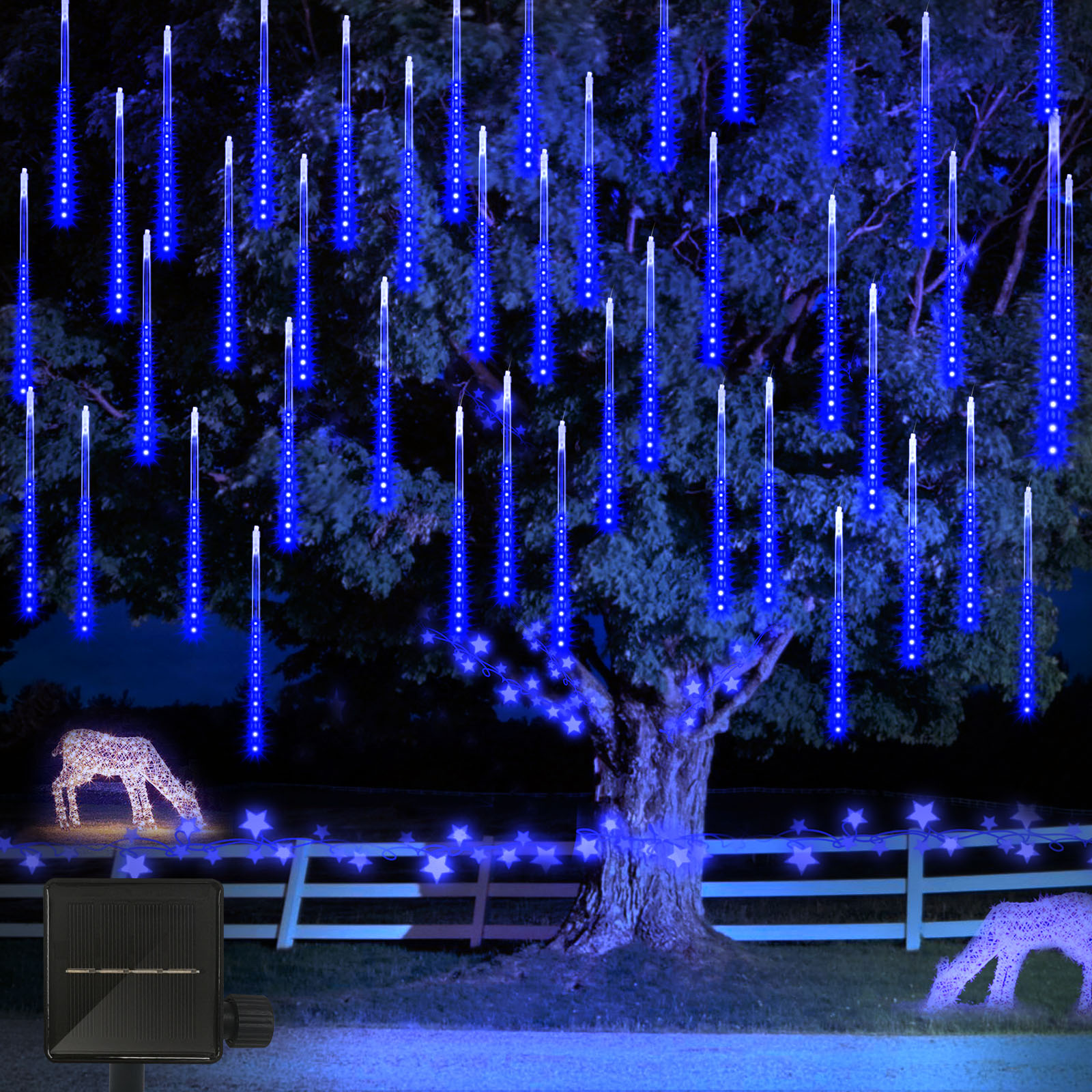 Meteor Shower LED Guirxiété Lumineuse Solaire, Rue, Guirxiété, Décoration  D'arbre De Noël, Extérieur, Étanche, Nouvel An, Jardin - AliExpress