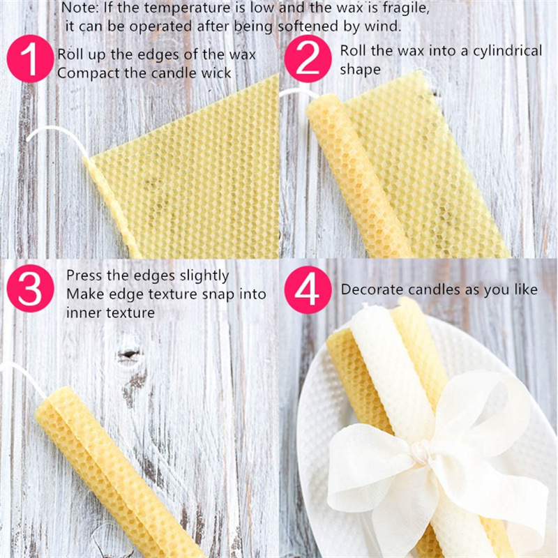 10pcs Beeswax Sheets For Handmade Diy Creative Honeycomb Candles