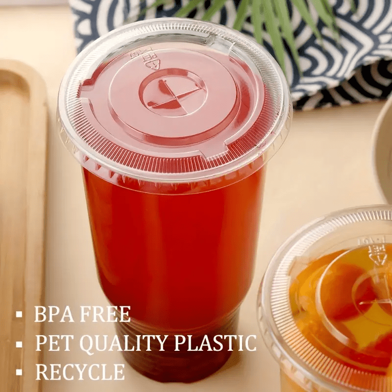 32 OZ Clear Reusable Plastic Cups, 5 Pack Plastic Tumblers with