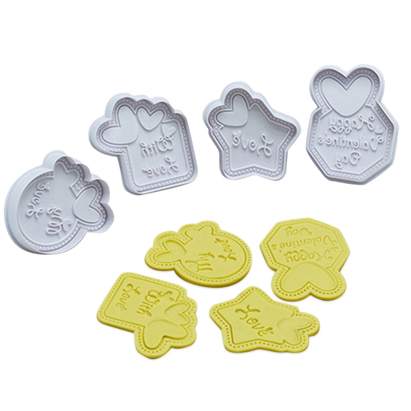 Valentine's Day Cookie Plunger Cutters White Plastic Cookie - Temu