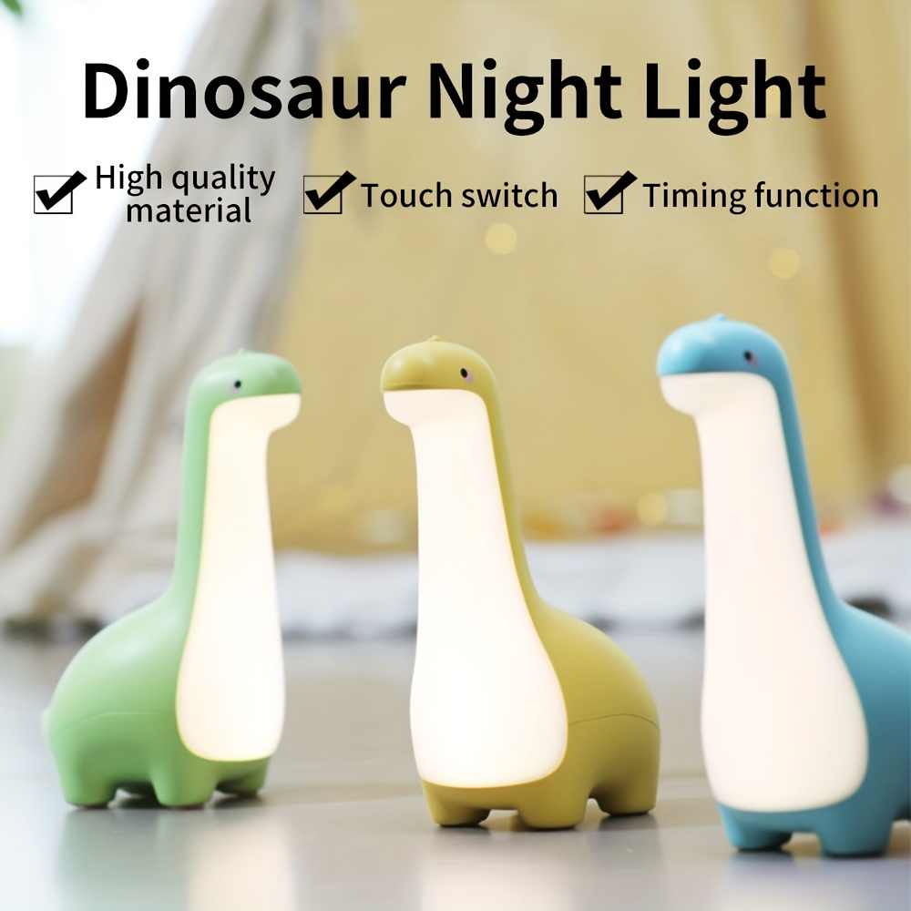 1pc Luci Notturne A Forma Di Dinosauro USB Ricaricabile Con Luce Calda  Dimmerabile Per La Camera