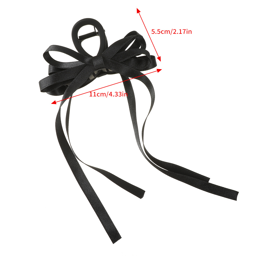Hair Bow Claw Clips Ribbon Bow Claw Clips Nonslip Jaw Clips Long Tassel Hair Styling Clips For