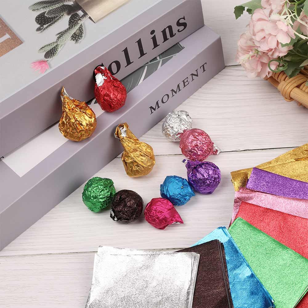 100pcs/pack Gold Aluminum Foil Wrapper For Black Sesame Balls, Chocolate,  Candy Packaging