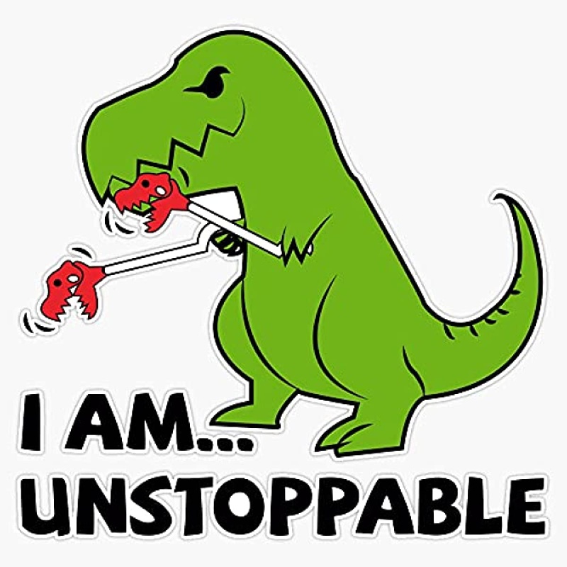 Unstoppable T rex Cartoon: Cute Dinosaur Vinyl Decal Sticker - Temu