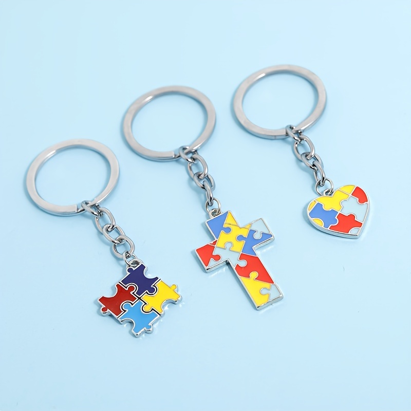 Autism puzzle hot sale piece keychain