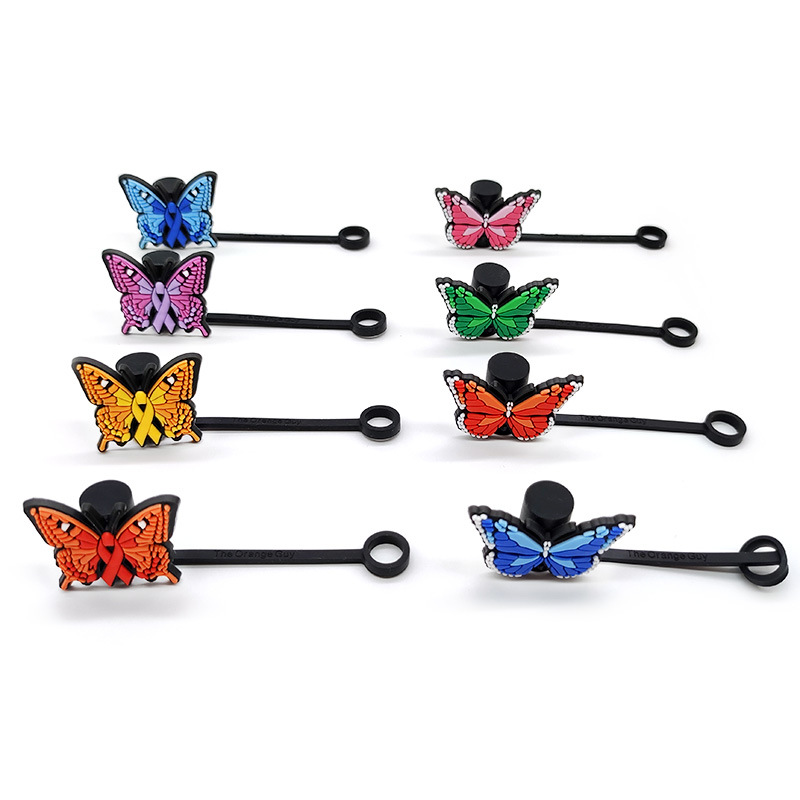 Straw Tips Cover Reusable Straw Toppers Butterfly Silicone - Temu