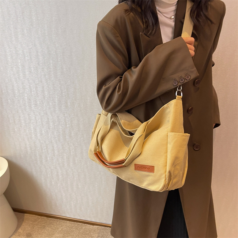 New Large Canvas Tote Bag Casual Daily Cross-Body Hobo Handbags
