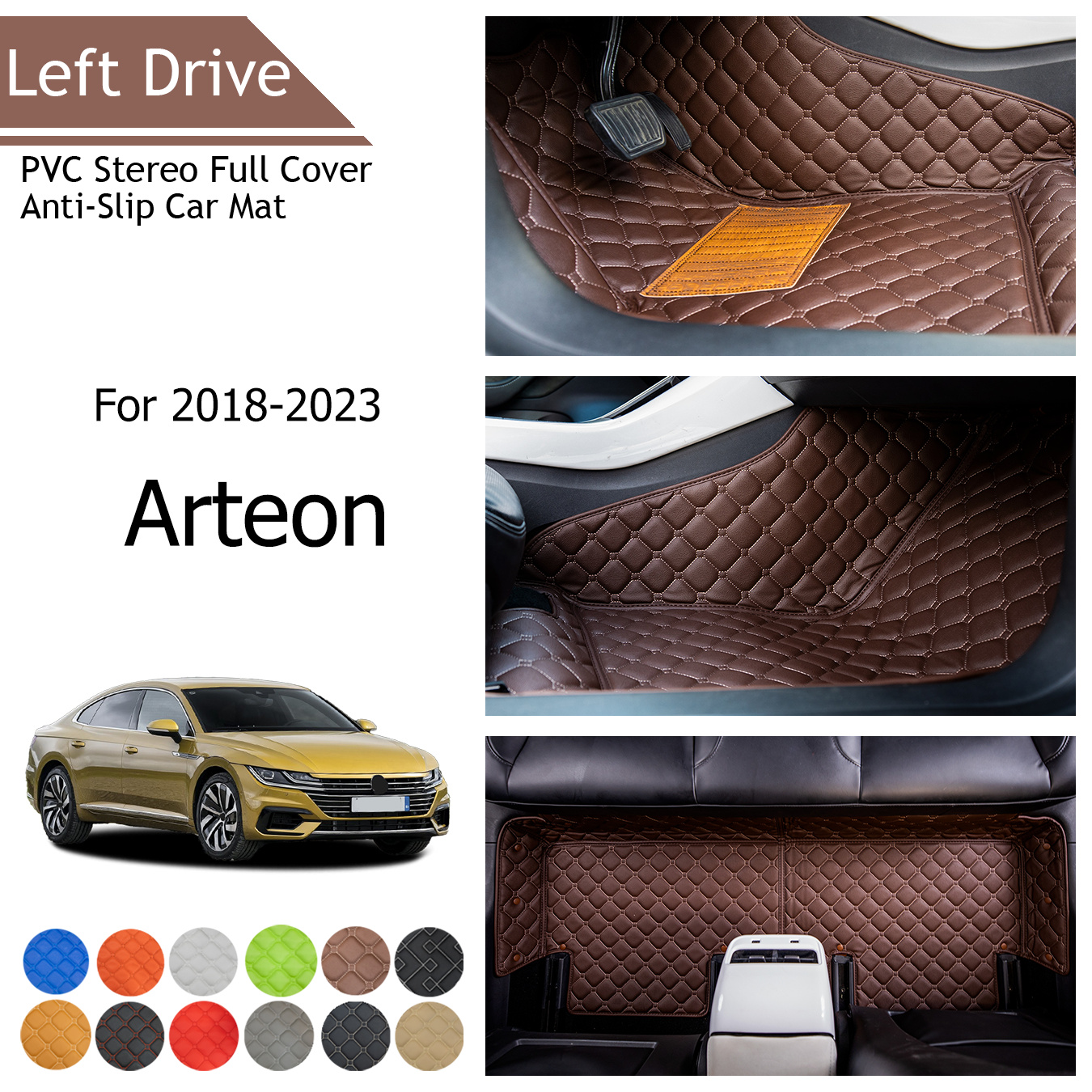 tegart fit anti slip 3 layer pvc car mats 2018 2023 - Temu