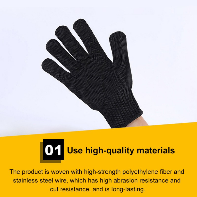 Black Self Defense Gloves Level 5 Cut Proof Stab Resistant - Temu