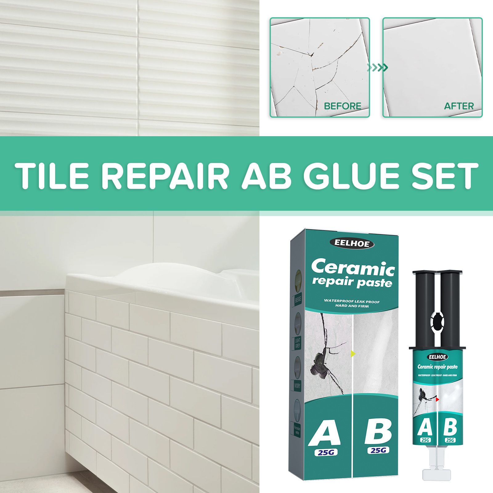 Tile Repair Kit, Ceramic Tile Crack Repair Kit, Ceramic Repair Kit