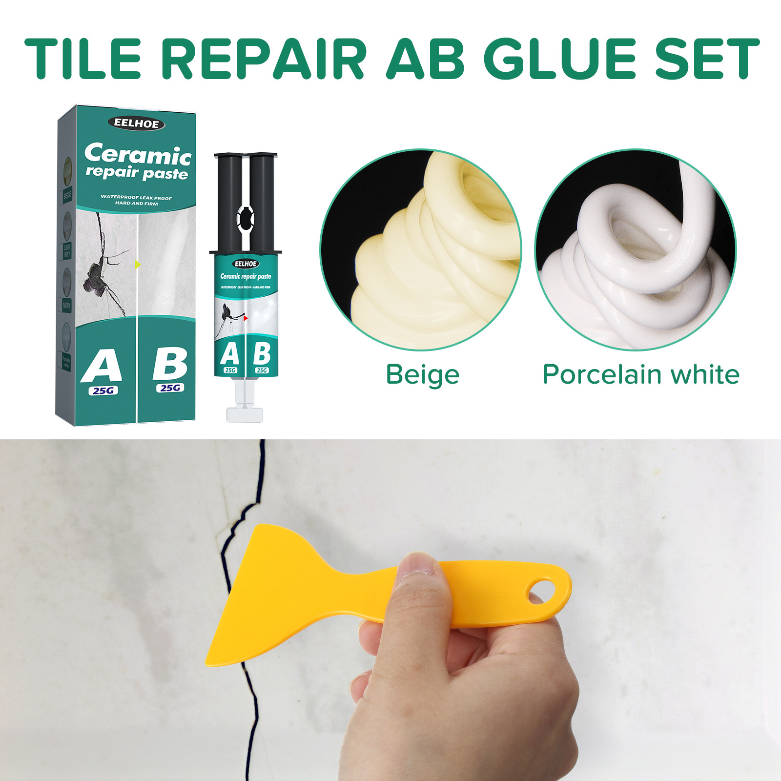 Tile Repair Paste Repair AB Glue Set Ceramic Crack Repairing Agent Adhesive