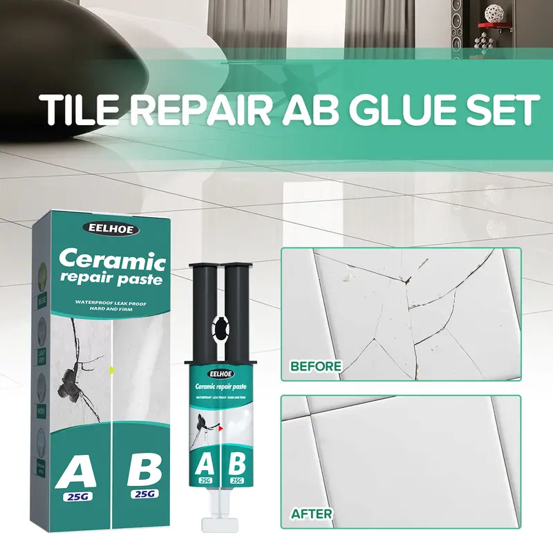 Easy Use Firm Repair Tools Tile Repair Ab Glue Set Ceramic - Temu