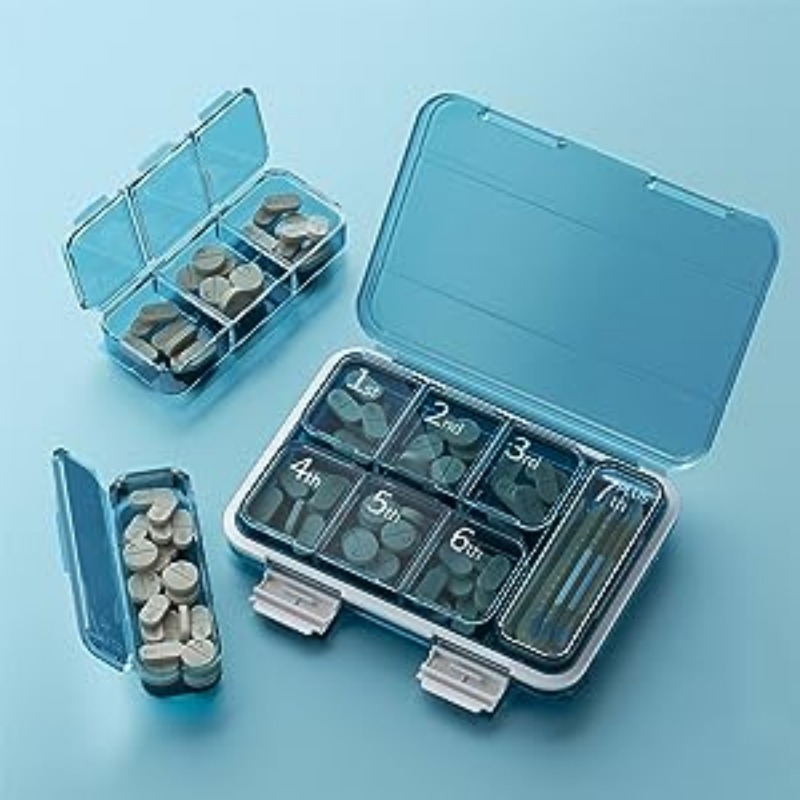 Organizador semanal de píldoras, pastillero de viaje (7 días/4 veces al  día) con enormes compartimentos para contener un montón de aceites de  pescado