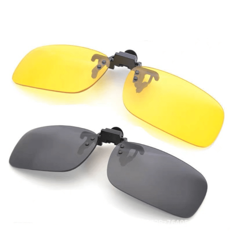 1pc Men's Sunglasses Clips, HD Sun Glasses Men's Driving Fishing Day and Night Dual-use Night Vision Clip Glasses,Goggles,Eye Glasses,Eyeglasses