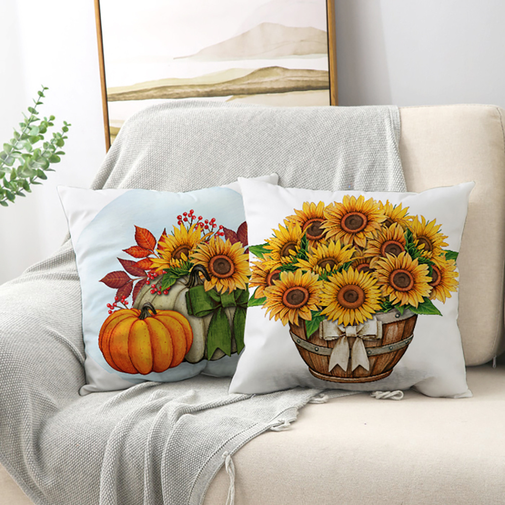 Fall Decor Pillow Covers 18X18 Set Of 4 Outdoor Fall Pillows