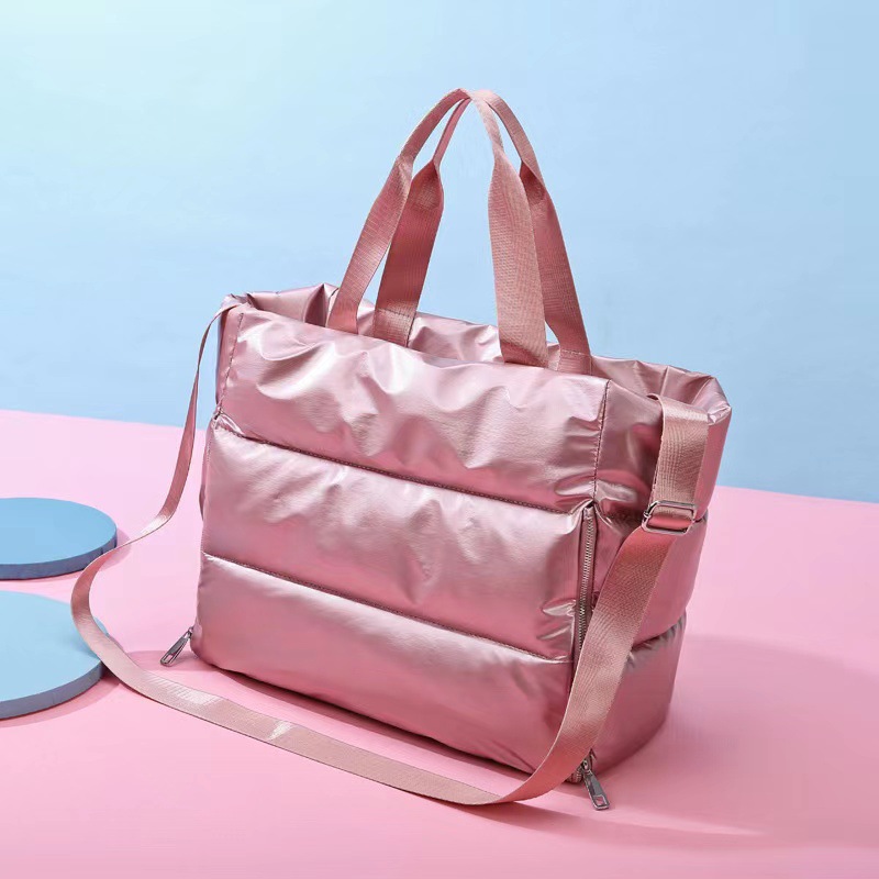Solid Color Quilted Shoulder Bag Travel Luggage Shoulder Bag - Temu Canada