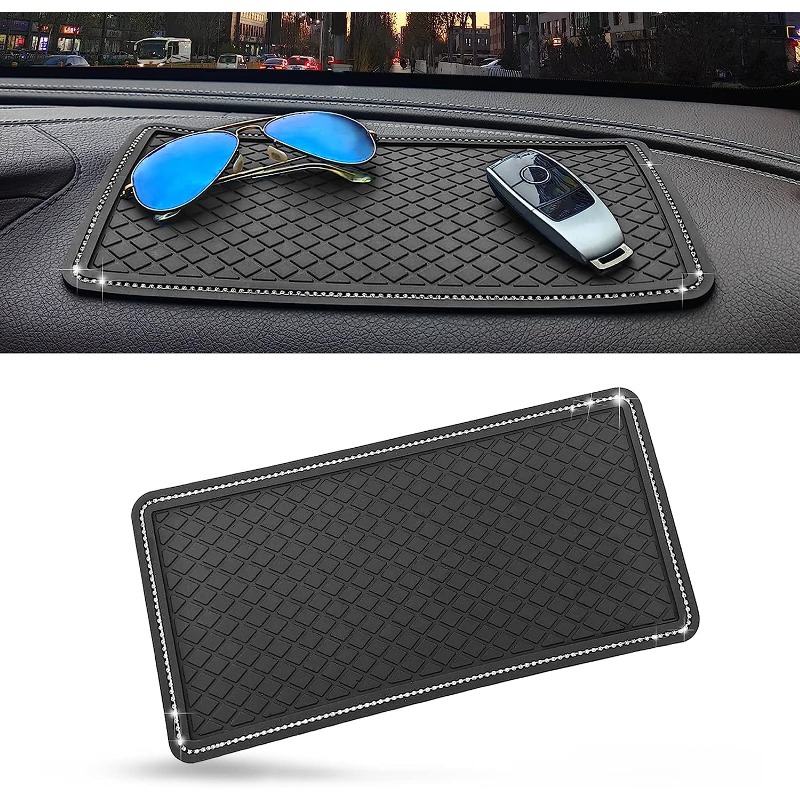 Car Dashboard Anti-Slip Rubber Pad, Universal Non-Slip Car Magic Dashboard  Sticky Adhesive Mat For Phones Sunglasses Keys Electronic Devices
