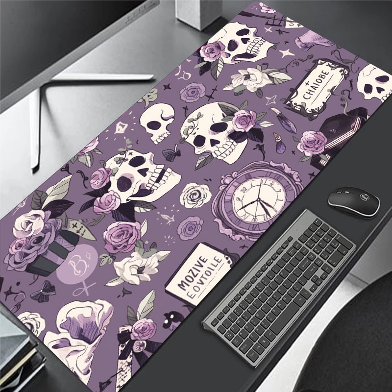 Halloween Purple Skull Flower Gaming Mousepad Computer Hd - Temu Italy