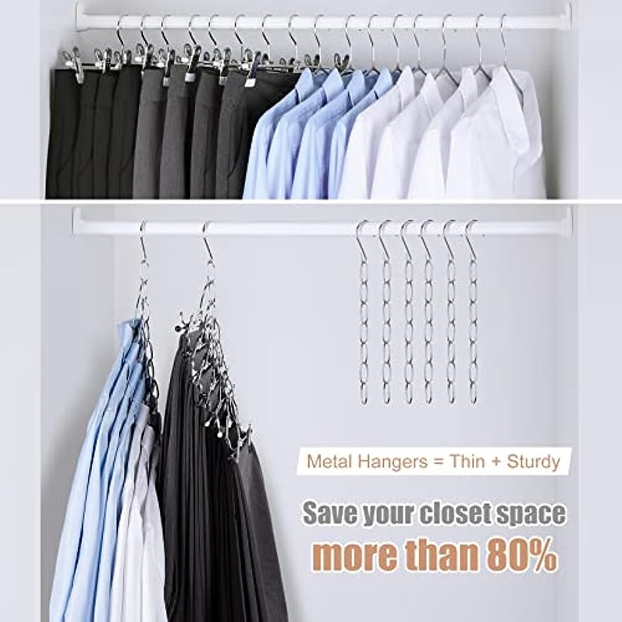 Multifunctional Magic Clothes Hanging Hook Metal Closet Hangers Save Space  Clothing Organizer