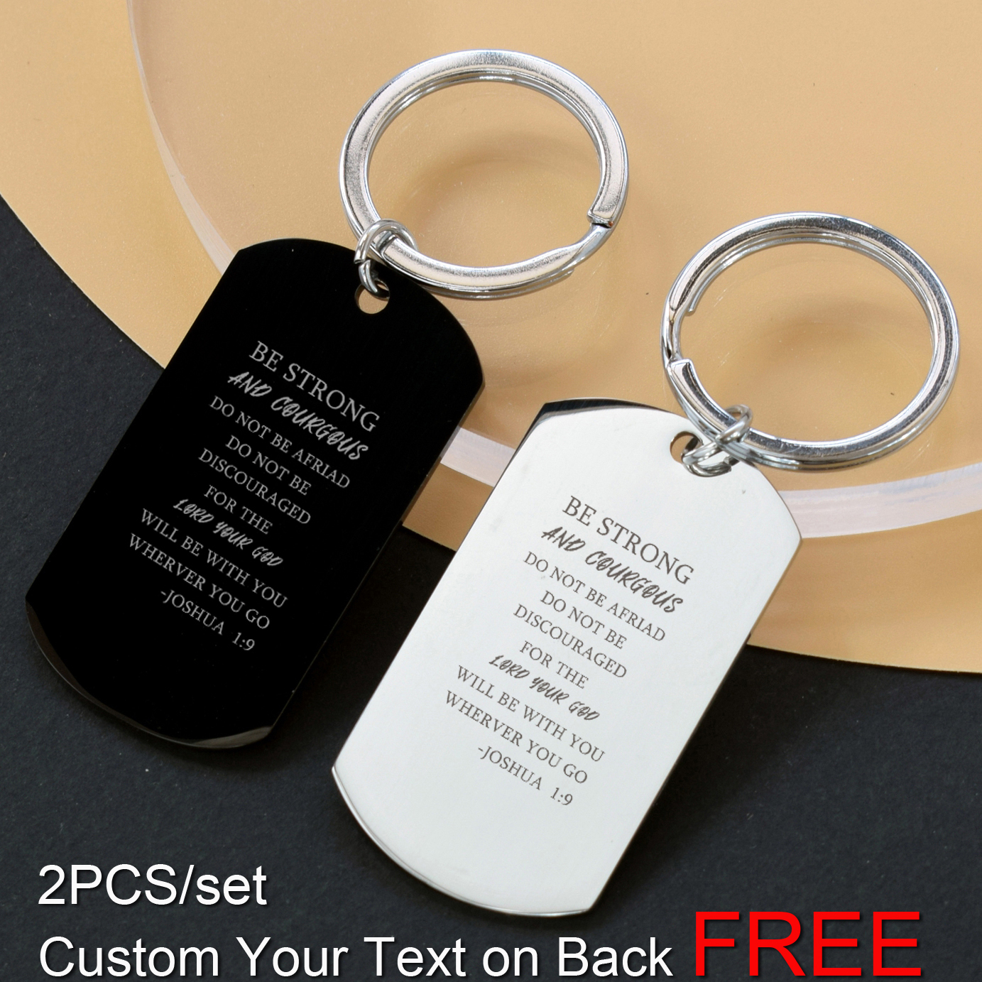 1pc Inspirational Keychain, Quote Engraved Round Stainless Steel Keyring for Men, Birthday Christmas Anniversary Thanksgiving Day Gift,Temu