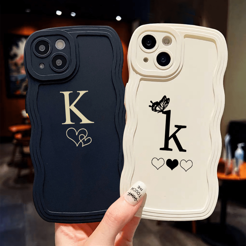 

2pcs Butterfly & Heart & Letter K Graphic Luxury Phone Case For Iphone 11 14 13 12 Pro Max Xr Xs 7 8 Plus Cls Car Shockproof Cases Fall Bumper Back Soft Matte Lens Protection Cover Pattern Cases