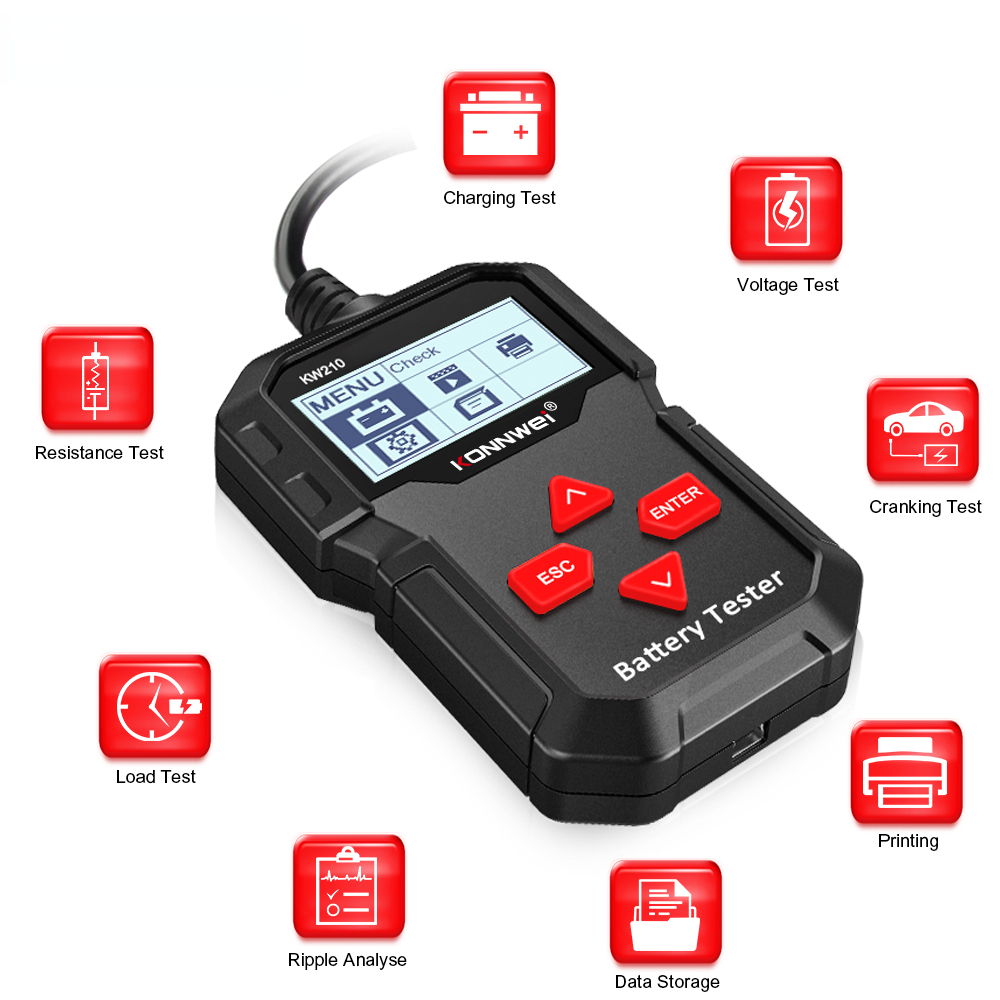 Car Battery Tester KW210 Micro-200Pro Can Detect Battery Maintenance Scan  Tool All 12V Car Batteries Identify Battery Status Good