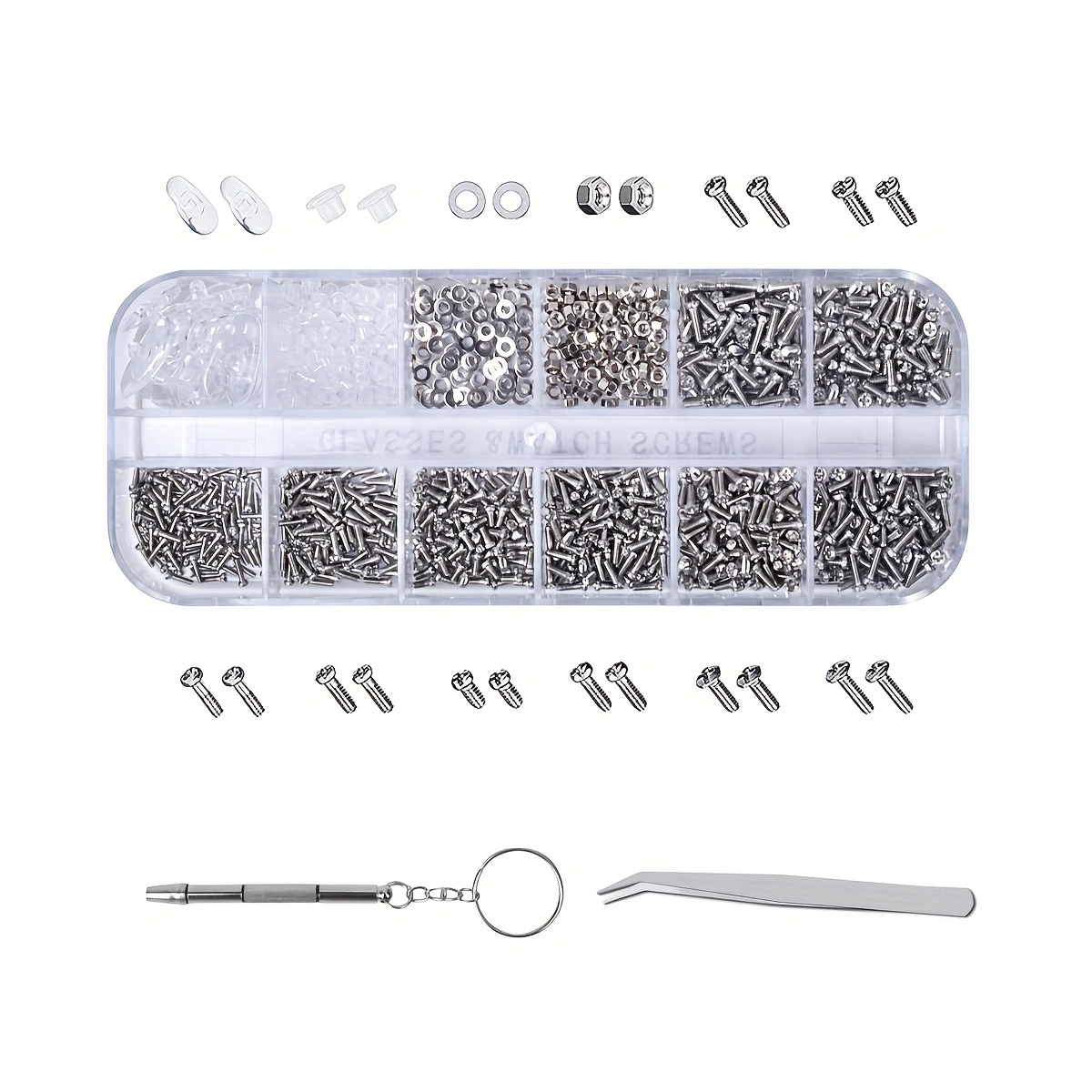  Eyeglasses Repair Kit, 1100PCS Eyeglass Screws and 6 Pcs  Precision Screwdriver Set and Tweezers for Glasses, Sunglass, Jewelry,  Spectacles and Watche : Health & Household