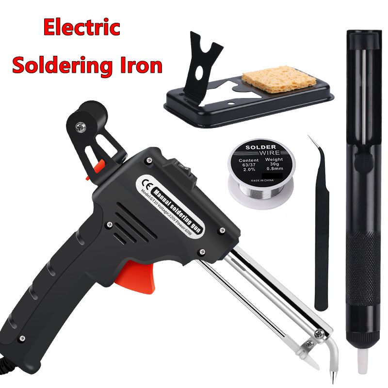 Kit de soldador electrónico, pistola de soldadura digital LCD de 80 W con  soldador termostático de temperatura ajustable, pistola de soldadura de