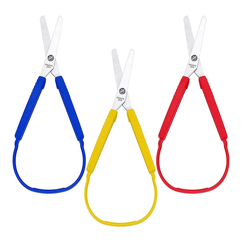 Scissors for Children and Teens , Right and Lefty Support, Easy-Open  Squeeze Handles Safety Scissors Toddler Safety Craft Scissors Student 