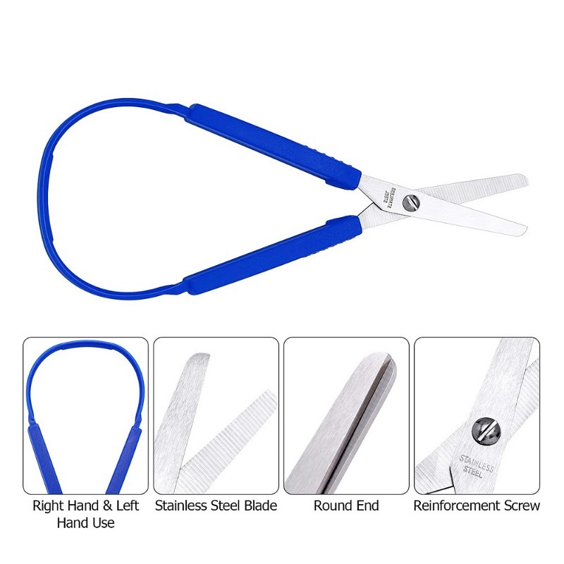 Loop Scissors For Kids Easy Grip Easy Opening Adapted Scissors For Special  Needs Safety Round Tip Open 1pc