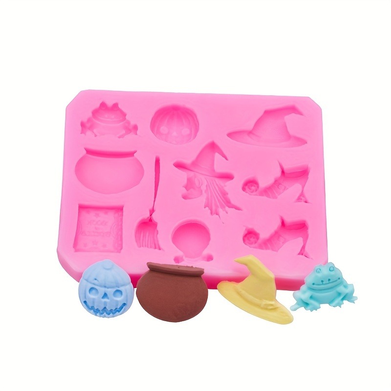 Silicone Chocolate Molds Witch Hat Wizard Hat Baking Mold for Mini Soap Wax Crayon Melt Mould Ice Cube Trays Halloween Party Favor Decoration