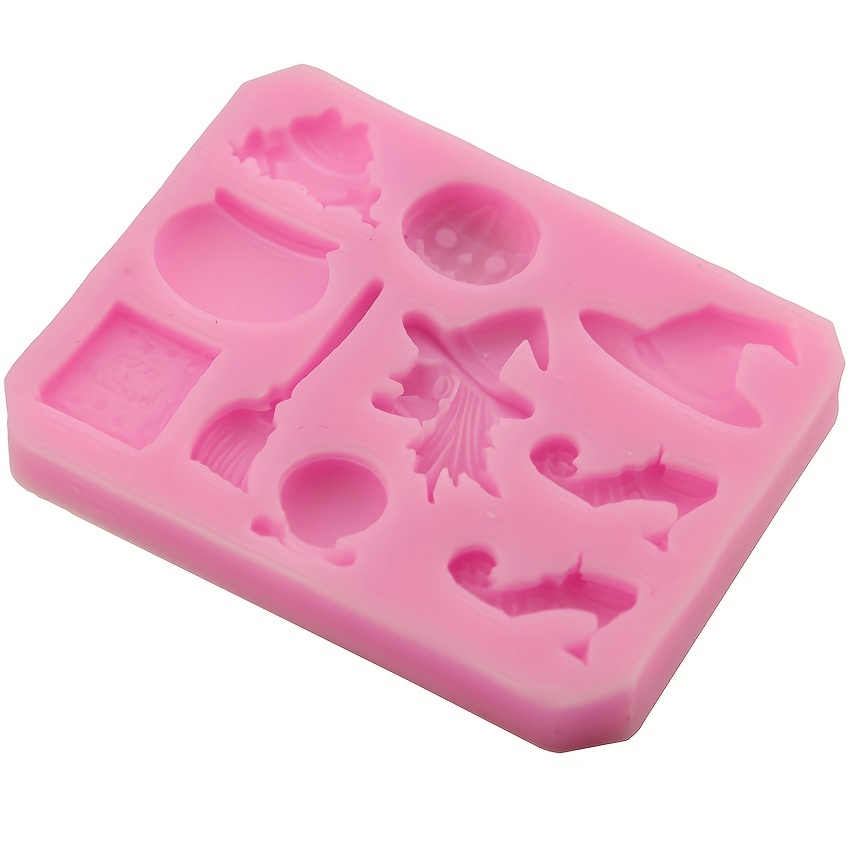 Silicone Chocolate Molds Witch Hat Wizard Hat Baking Mold for Mini Soap Wax Crayon Melt Mould Ice Cube Trays Halloween Party Favor Decoration