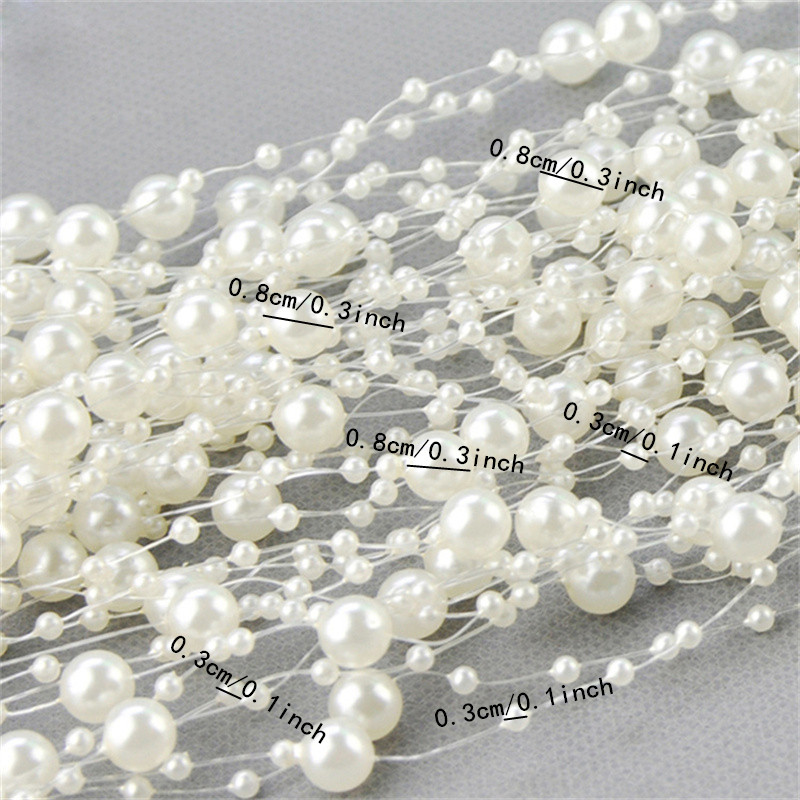 Pearl Beads Fishing Line Chain Pearls Garland for Christmas Tree