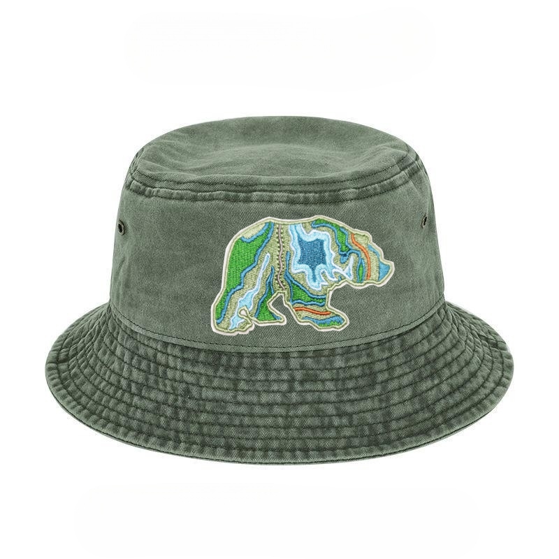 Denim Patchwork Bucket Hat Fishing Unisex Sunhat Caps Retro