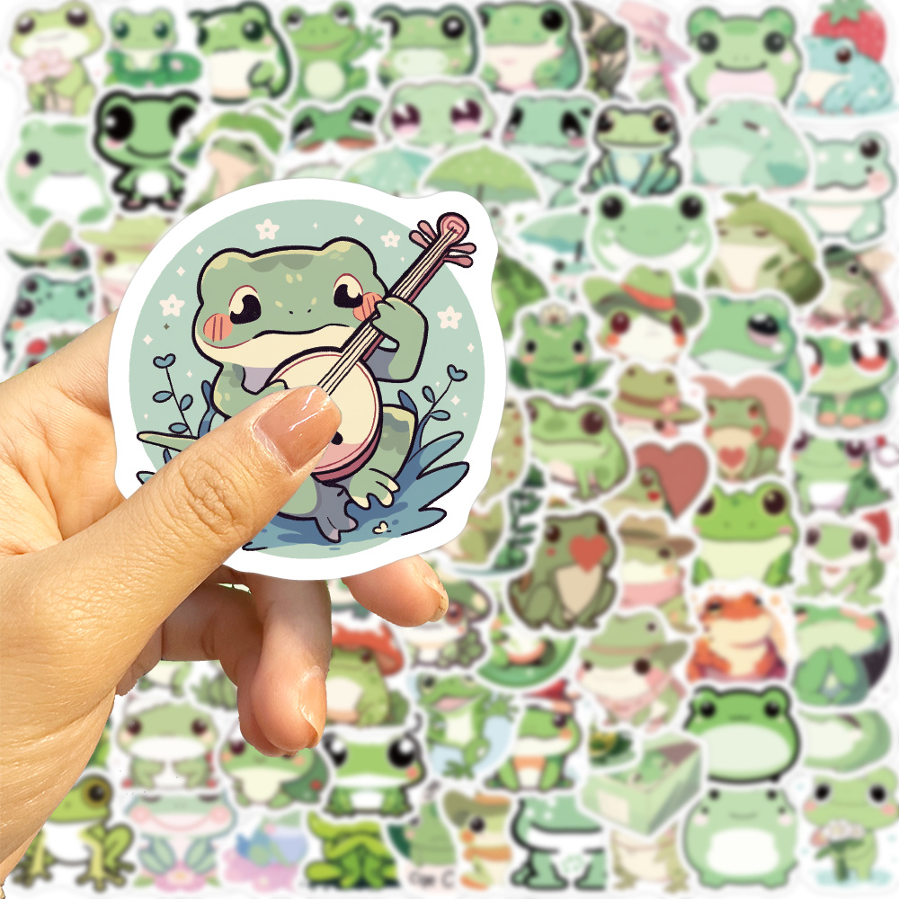 Frog Stickers Waterproof Doodle Sticker For Laptop Pc - Temu