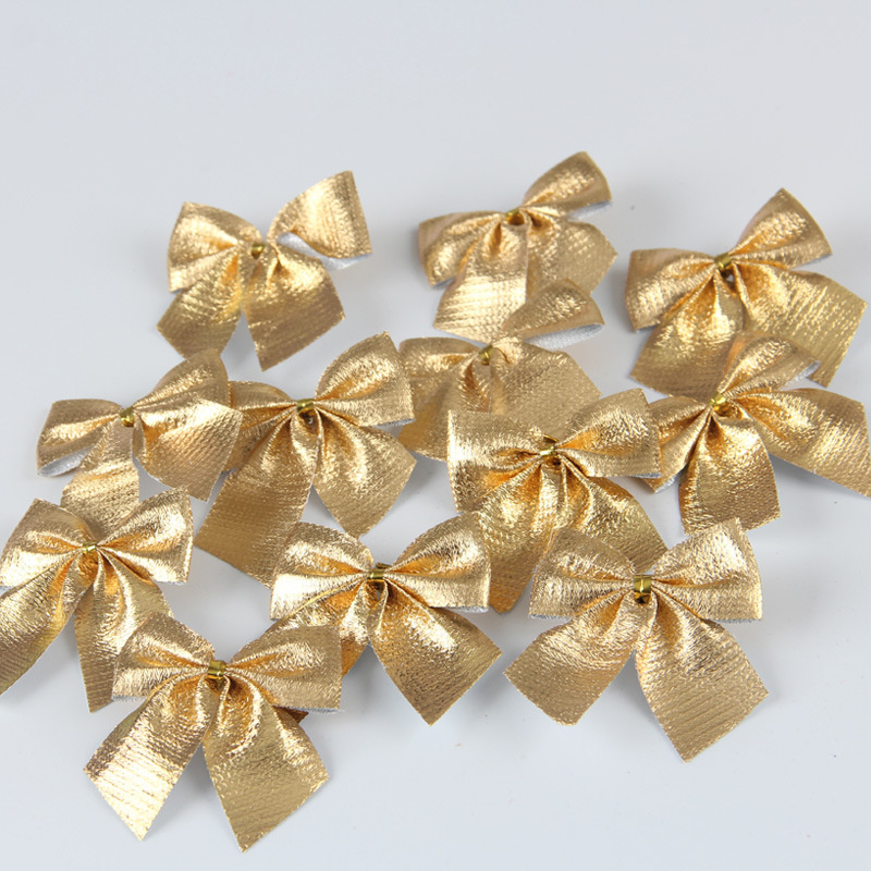 Christmas Decoration Bows Bright Gold Ribbons Bright - Temu