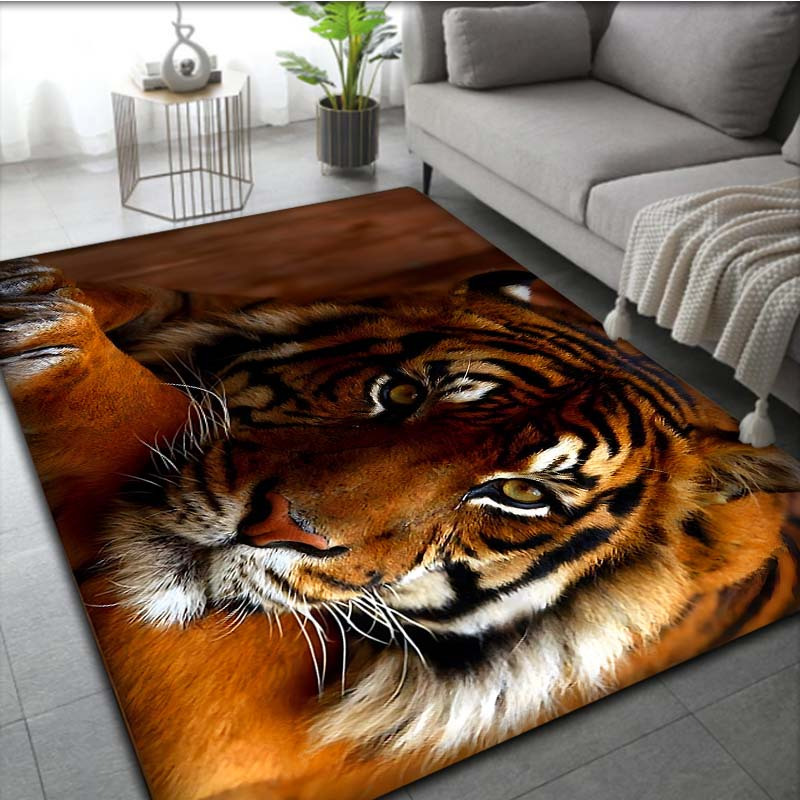 tiger print 3d non slip doormat machine washable lightweight rug for living room bedroom office decor   in 3 sizes details 1