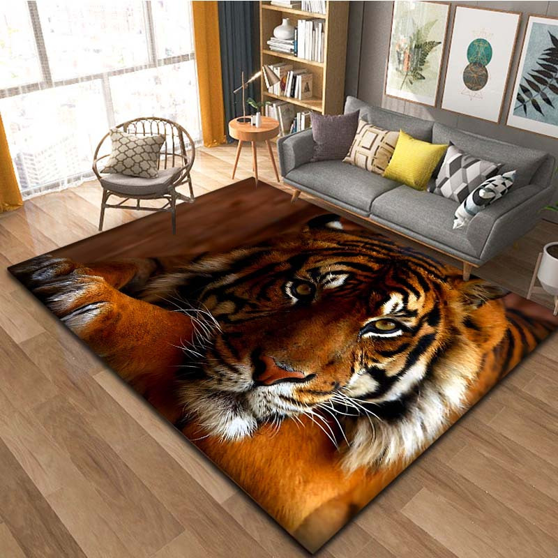 tiger print 3d non slip doormat machine washable lightweight rug for living room bedroom office decor   in 3 sizes details 2