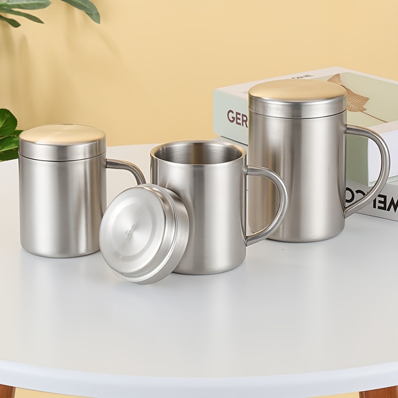 Stainless Steel 400ML Double Wall Insulated Thermal Coffee Tea Mug Cup With  Lid