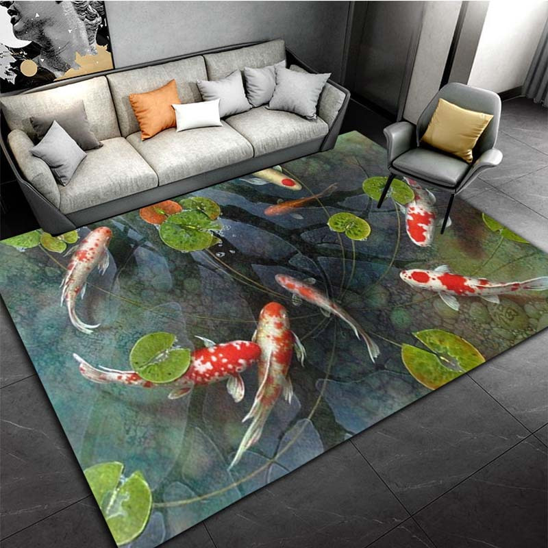 3d Real Koi Fish Pattern Carpet Anti fatigue Kitchen Mat - Temu