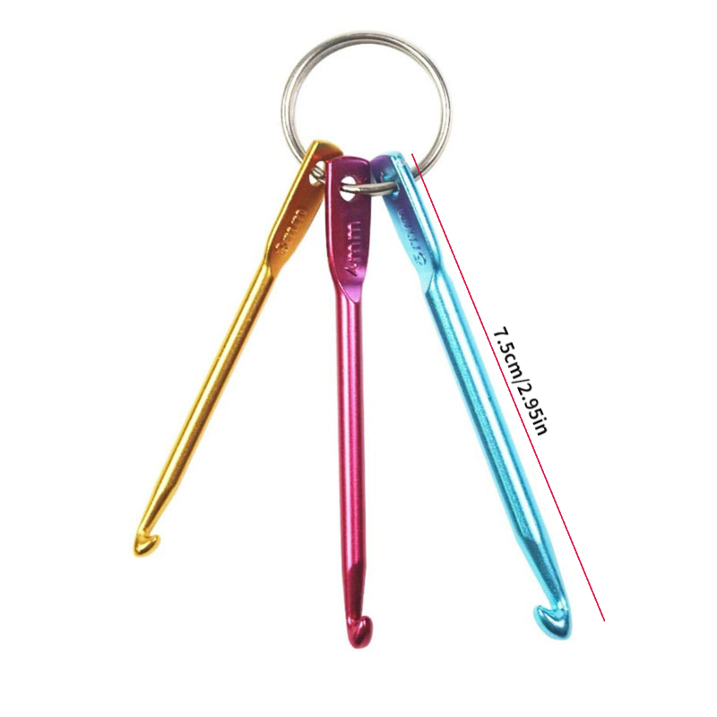 Keychain Hooks Diy Multicolour Crafts Knitting Needles Mini - Temu
