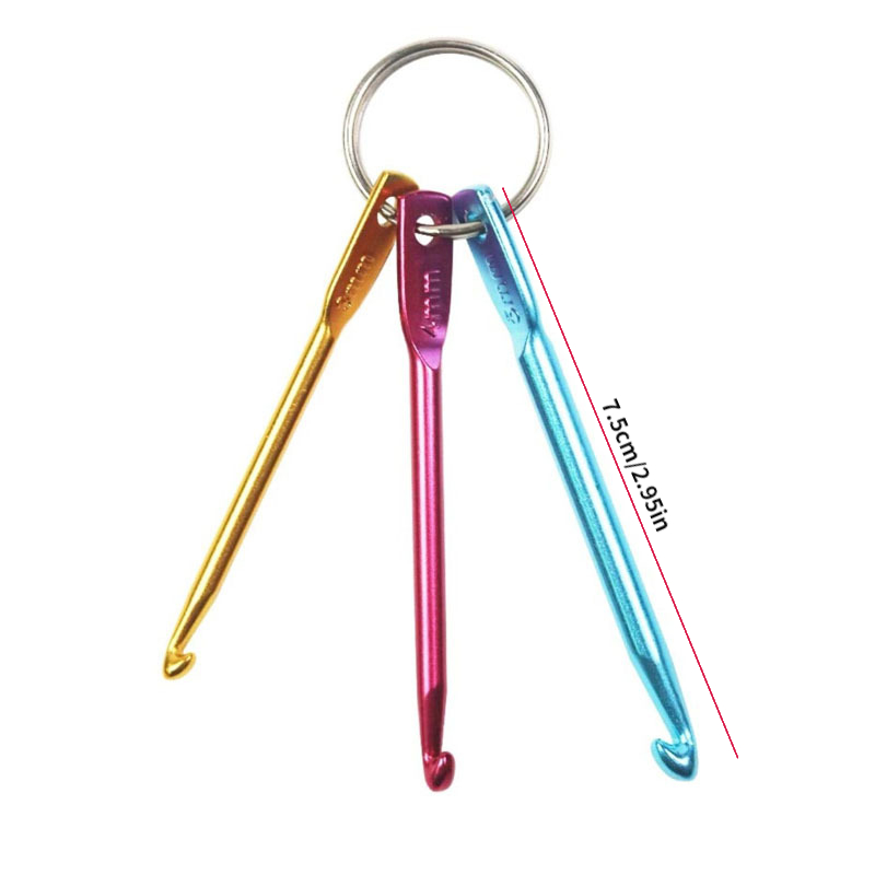 Crochet Needles Multicolour Mini Aluminum Keychain Crochet - Temu