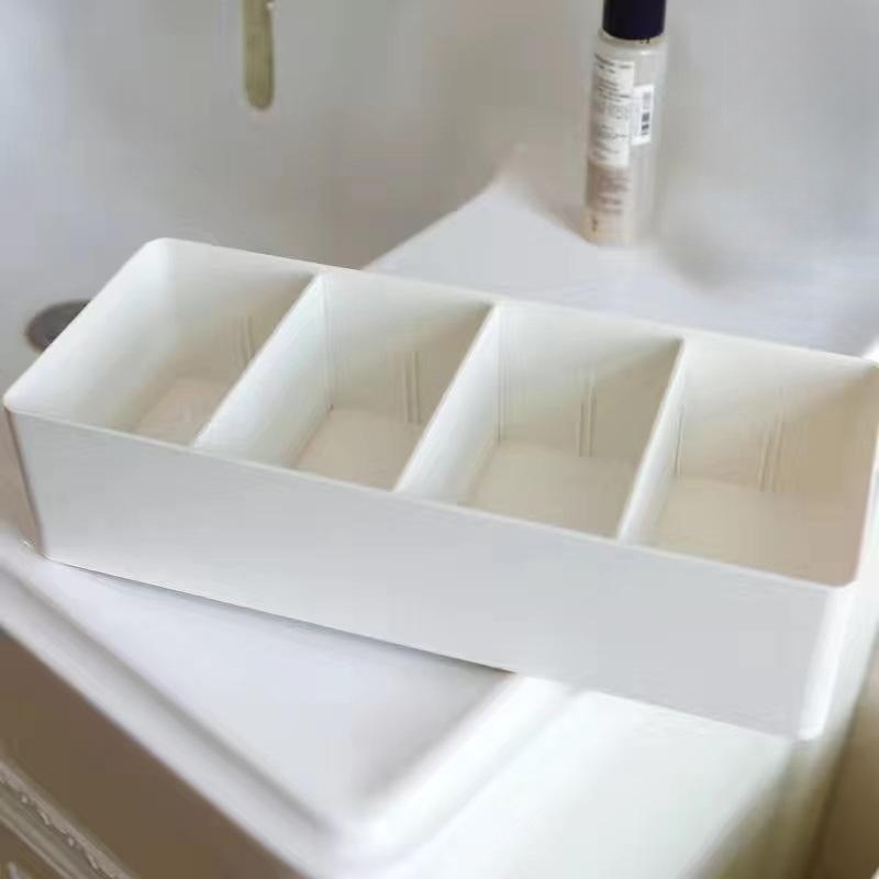 1pc Desktop Plastic Compartment Organizer Box For Cosmetic Storage