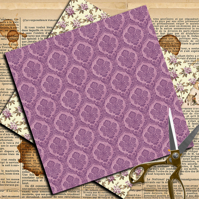 E-shop Vintage-inspiriertes Bastelpapier-Set, 8 Blätter - Große Größe, Wiederverwendbar, Ideal für DIY-Projekte & Geschenke für Frauen, Lehrer und