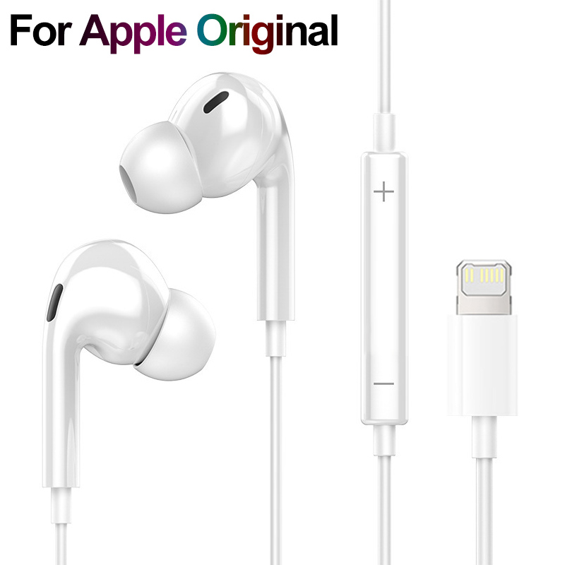Auriculares originales con cable para Apple iPhone 14, 13, 12, 11 Pro Max,  Mini auriculares Bluetooth, X, XR, XS, 8, 14 Plus, SE, accesorios